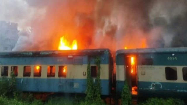 Fire Breaks Out in Abandoned Train Carriages in Chattogram