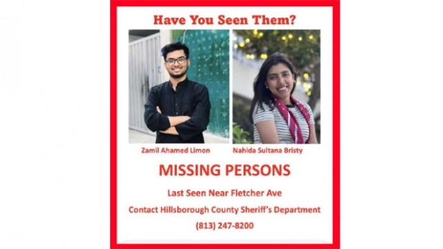 Two Bangladeshi PhD students missing in Florida for a week, police seek public help