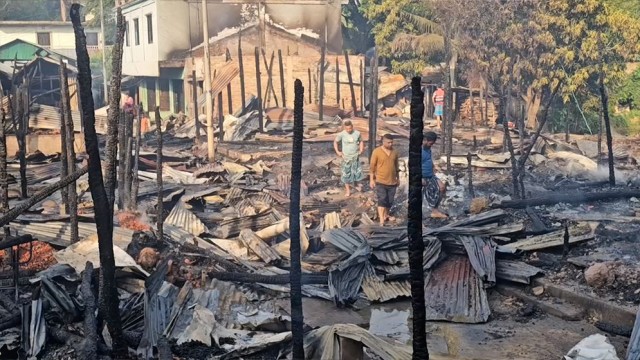 Massive Fire Guts Over 50 Shops and Homes in Bandarban Bazar