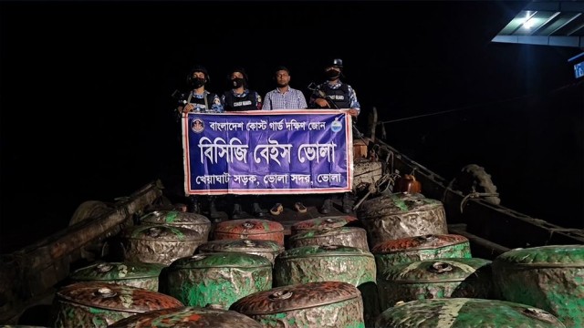 Coast Guard Seizes 4,400 Liters of Stolen Petrol in Bhola Raid