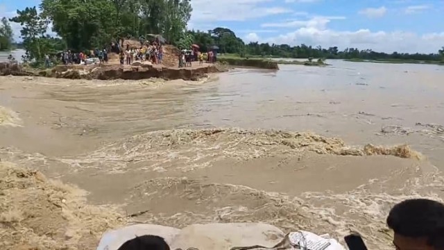 Khowai River Embankment Breaches Again in Habiganj, Flooding Nearby Areas