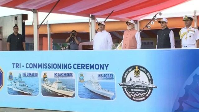India Commissions Three Indigenous Warships to Strengthen Naval Capabilities