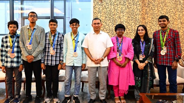 IMO, EGMO medalists meet PM Tarique Rahman