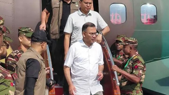 Tarique Rahman Arrives in Saidpur for Durga Puja Greetings Tour