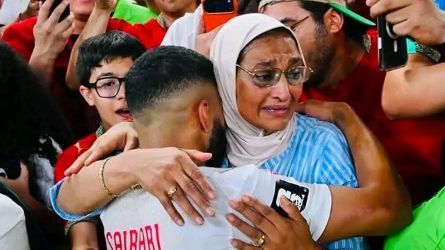 Emotional Moment: Ismael Saibari Celebrates Morocco's Victory With Tearful Embrace of His Mother
