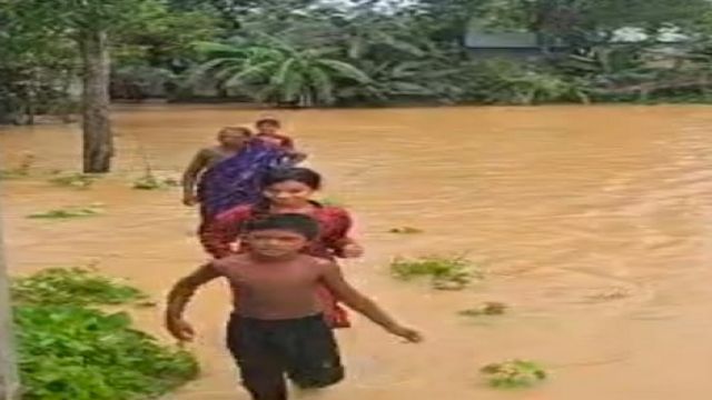 Upstream Indian Influx and Mountain Torrents Flood Four Madhabpur Villages