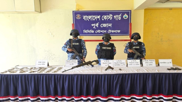 Coast Guard Seizes Foreign Firearms, Ammunition in Teknaf