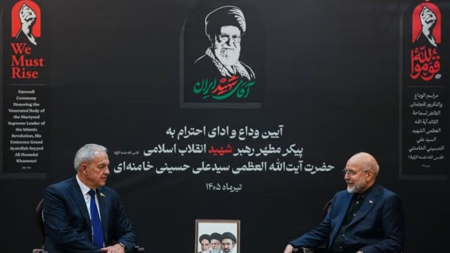 Belarus Parliament Speaker Arrives in Tehran for Khamenei Funeral, Meets Iranian Counterpart